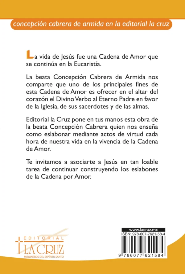 Cadena de Amor Divino. Concepción Cabrera de Armida. Editorial la Cruz. - Image 2